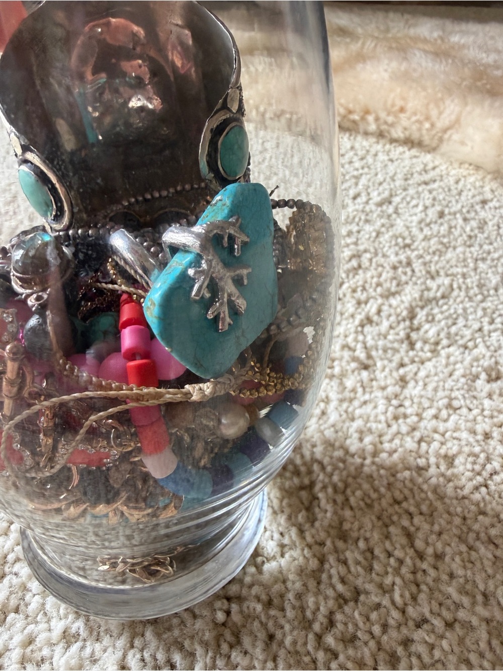 Estate Mystery Jewelry Jar Vintage Boho Gemstone Mixed Wearable Lot - Picture 8 of 15